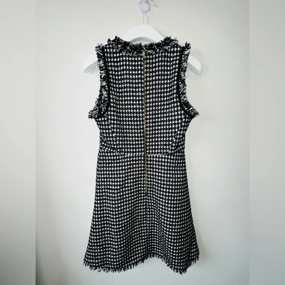 KATE SPADE NEW YORK Metallic Houndstooth Tweed Hourglass Dress Size 6 NWOT
